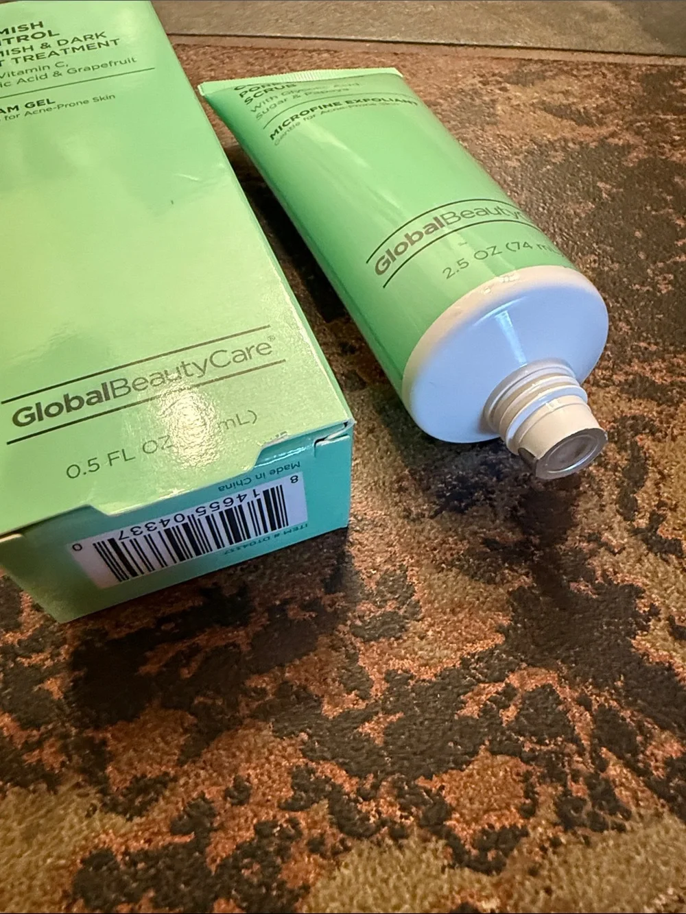 Global Beauty Blemish Care Bundle Control Cream Gel & Pore Clearing Scrub, New